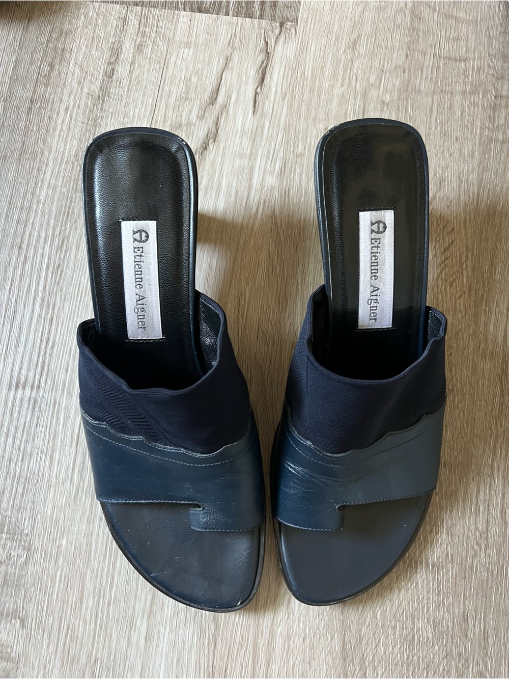 Etienne Aigner Women's Navy Blue Slip-On Sandals
